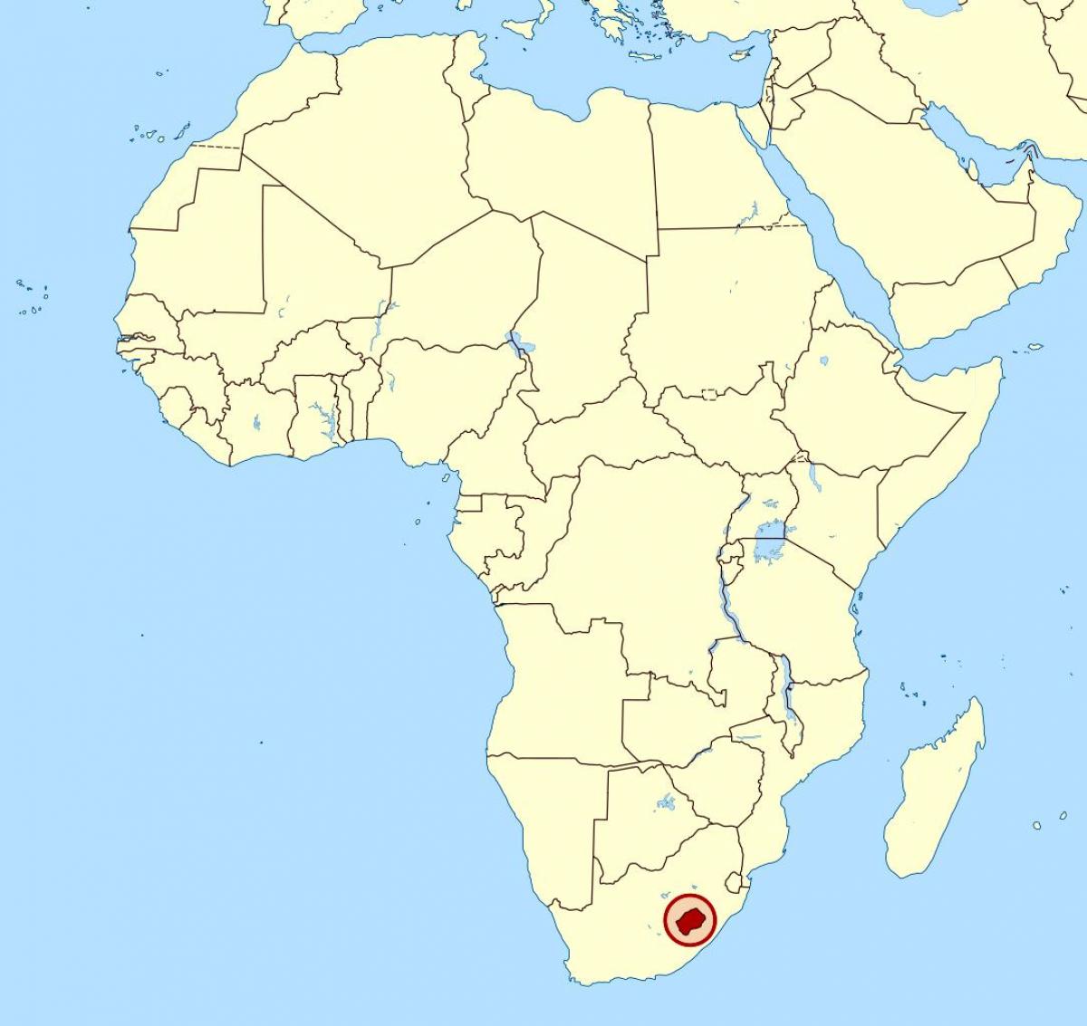 Lesotho afrikában térkép