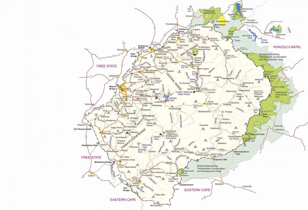 térkép Lesotho határon hozzászólás