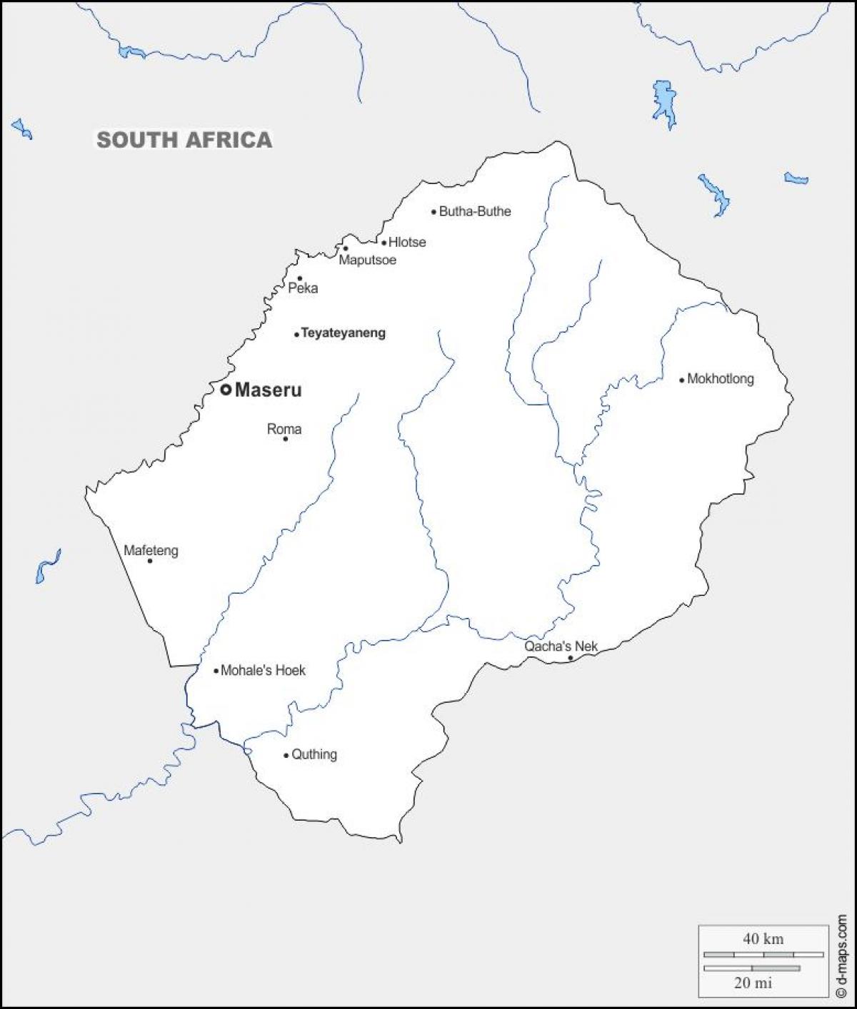 térkép maputsoe Lesotho