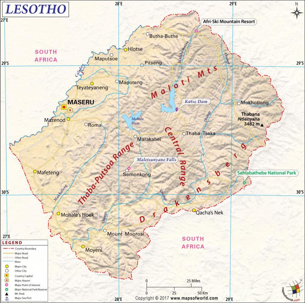 Lesotho térkép képek