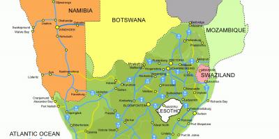 Térkép Lesotho, dél-afrika