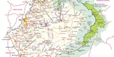 Térkép részletes térkép Lesotho
